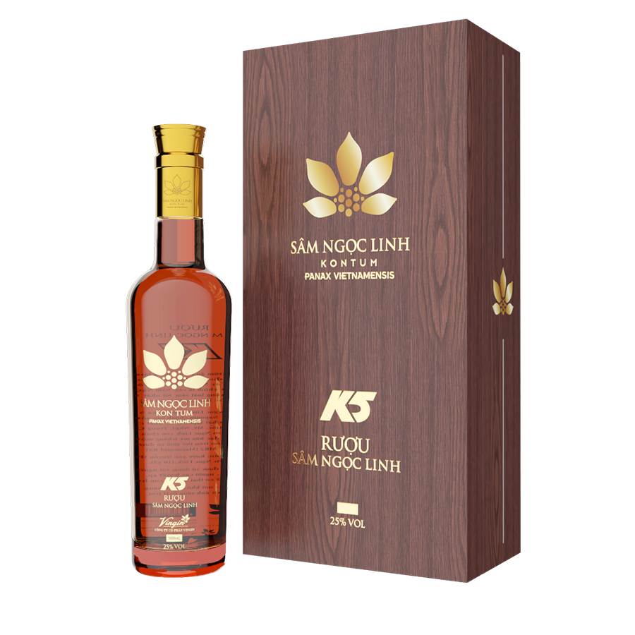 Rượu Sâm Ngọc Linh K5 (nhãn Vàng)