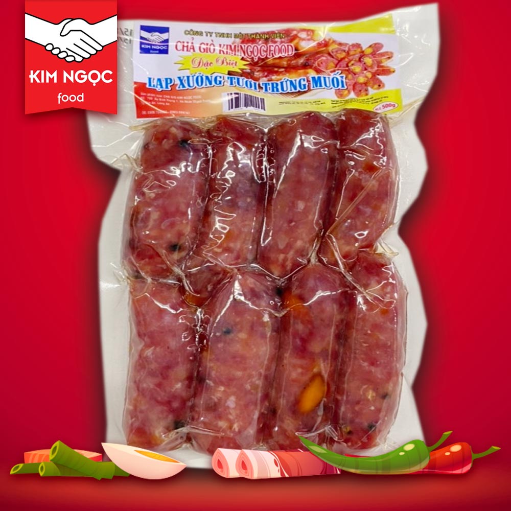 Lạp xưởng tươi trứng muối Kim Ngọc Food 500g