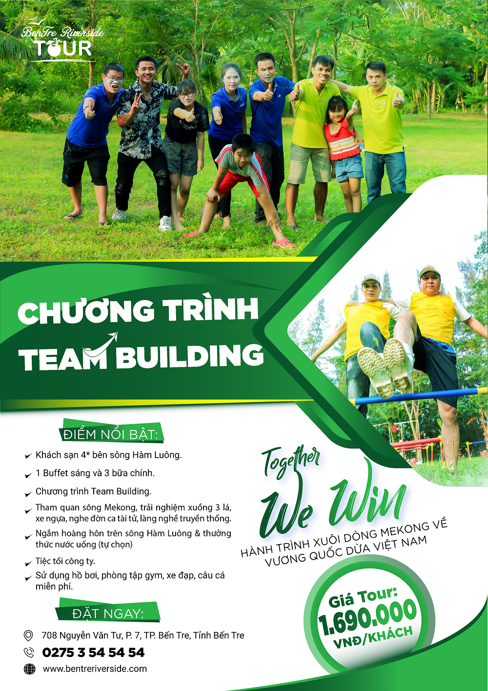 Ben Tre Riverside Resort - Gói Teambuilding 2N1D - Together We Win