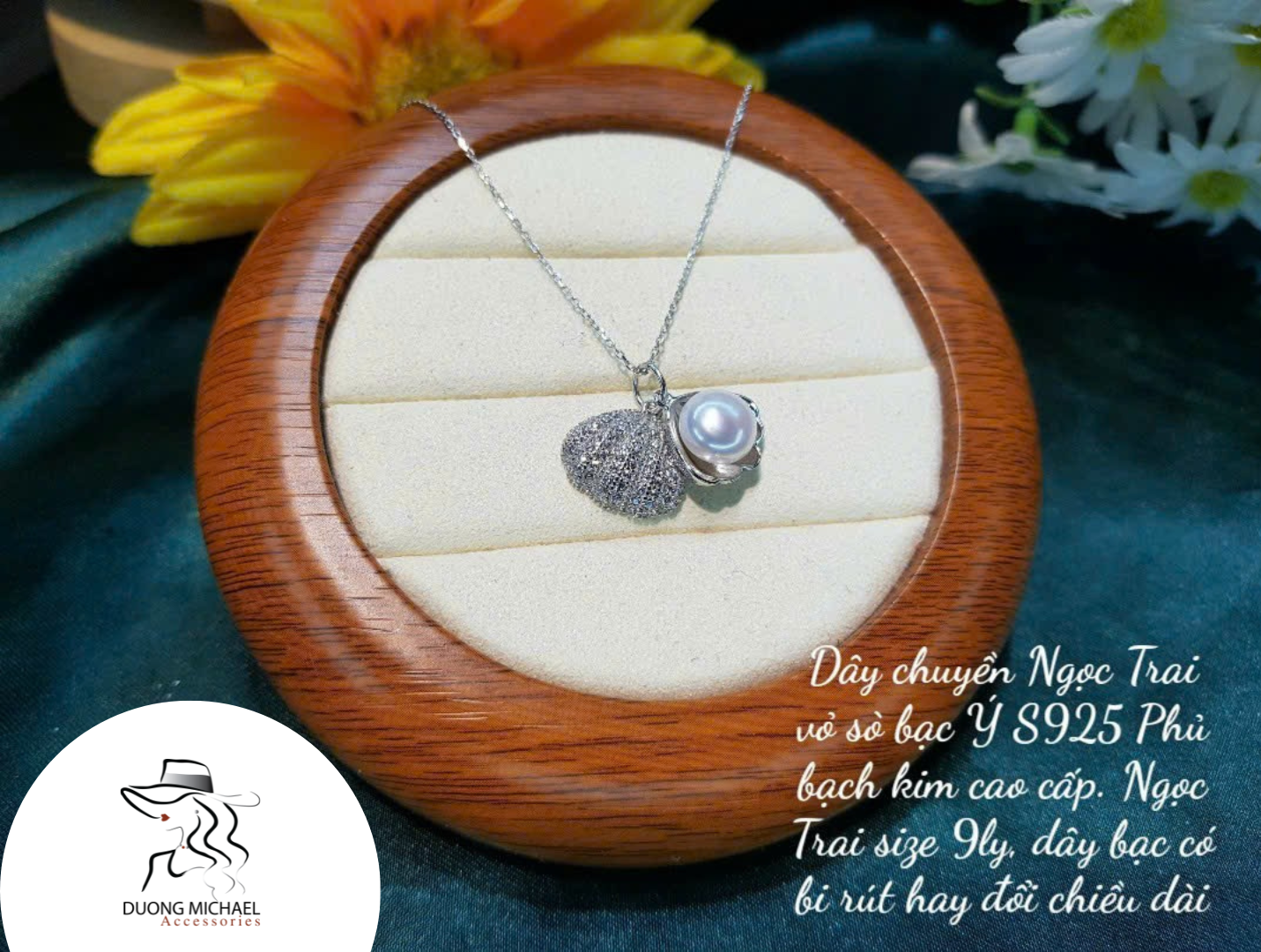 Dây chuyền vỏ sò 3D ngọc trai