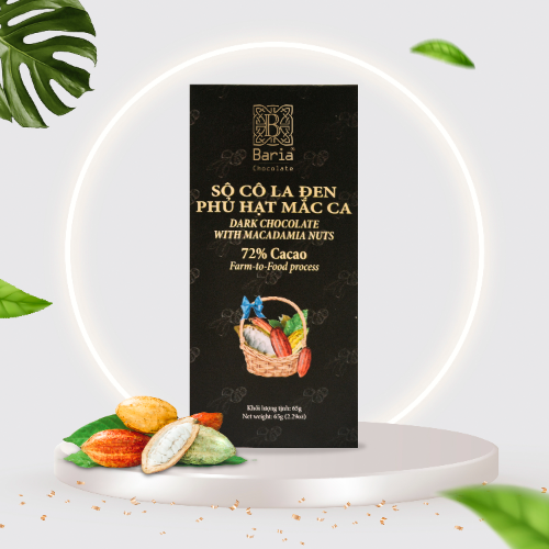 Sô cô la đen phủ mắc ca 65g