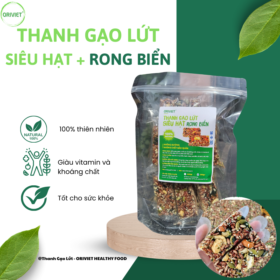 Thanh gạo lứt rong biển siêu hạt 250gr