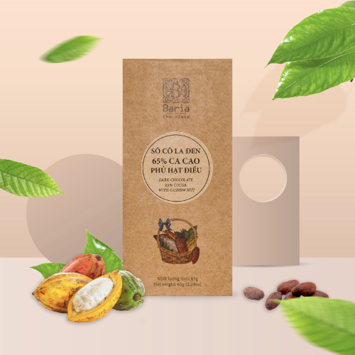 Sô cô la đen 65 ca cao phủ hạt mắc ca 65g