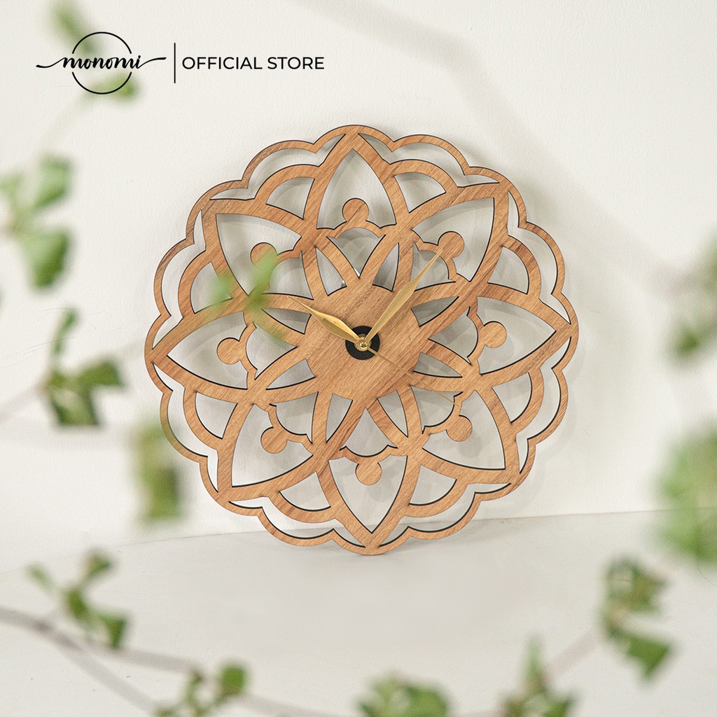 Đồng hồ CNC gỗ, đồng hồ trang trí tối giản - Monomi C048 (35cm)