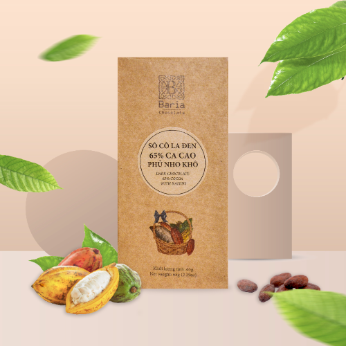 Sô cô la đen 65 phủ nho khô 65g